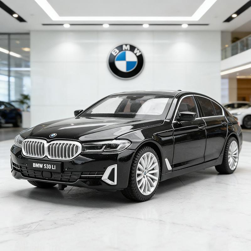 

1:24 BMW 530 530LI Alloy Car Model Sound and Light Pull Back Children s Toy Collectibles Birthday Gift чорний