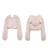 Warm Pink Lolita Kawaii Sweater Women Loose Japanese Sweet Fairy Hooded Tops Female Long Sleeve Korean Pullovers Winter 2024 New
