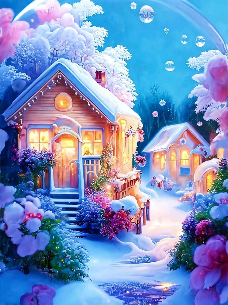 New Colored Diamond Painting Fairy Tale House 5D Diamond Embroidery Home Decoration Dream Castle DIY Mosaic Cross Embroidery