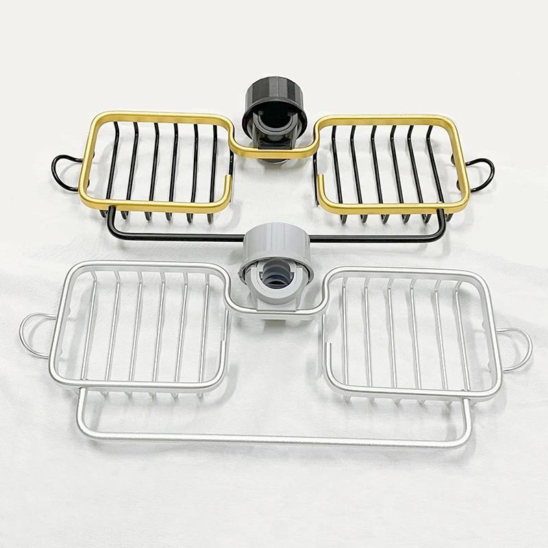 Kitchen Space Aluminum Sink Drain Rack Sponge Storage Faucet Holder Soap Drainer Shelf Basket Organizer Bathroom Accessories
