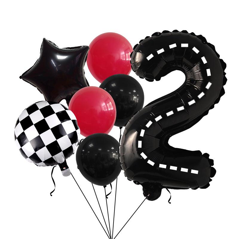 Racing Balloon Bouquet Printing Latex Aluminum Film Digital Birthday Set Venue Background Arrangement
