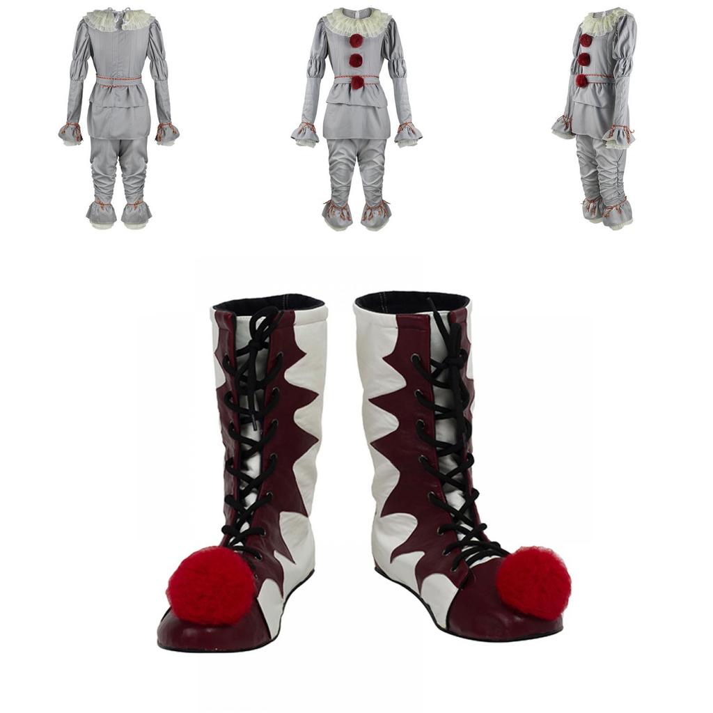 Stephen King's It Scary Clown Joker Pennywise Cosplay Costume Halloween Outfits Perfect Stitching And Exquisite Workmanship