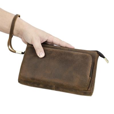 Genuine Leather Men Clutch Bags High Quality Vintage Clutch Wallets Phone Bags Portable Male Travel Bags