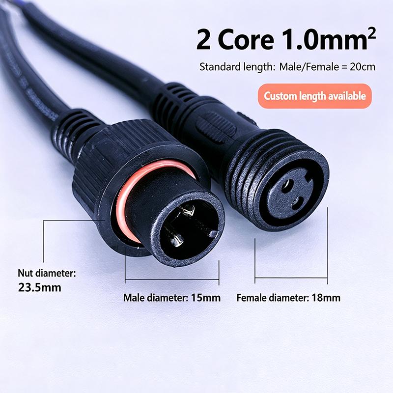 M12 IP67 Waterproof Cable Connector 2-8 Pin Male Female Plug With PVC Wire For Car Motorcycle LED Light Auto Accessories