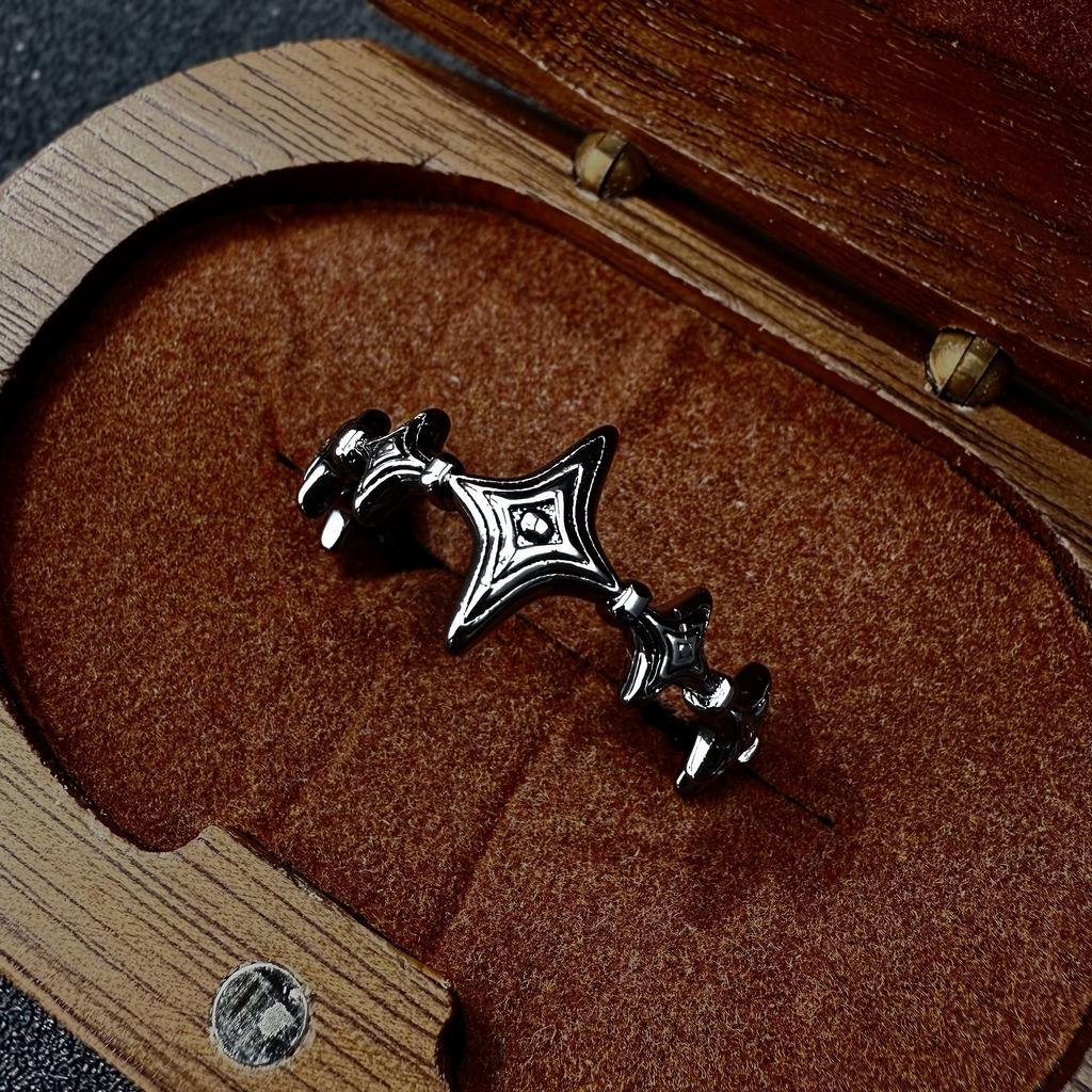 Retro Twinkle Stars Adjustable Open Ring For Women Silver-plated Copper Gothic Punk Edgy  Trendy Accessories Gift for Her