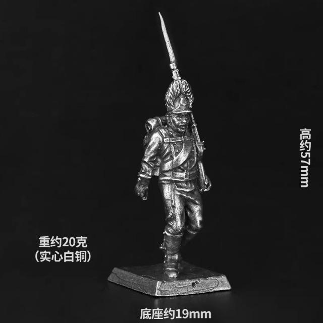 Miniature Napoleonic Wars Soldiers Figures Set Metal Flat Army Men Collection for Home Office Desk Decoration Game Chess Pieces