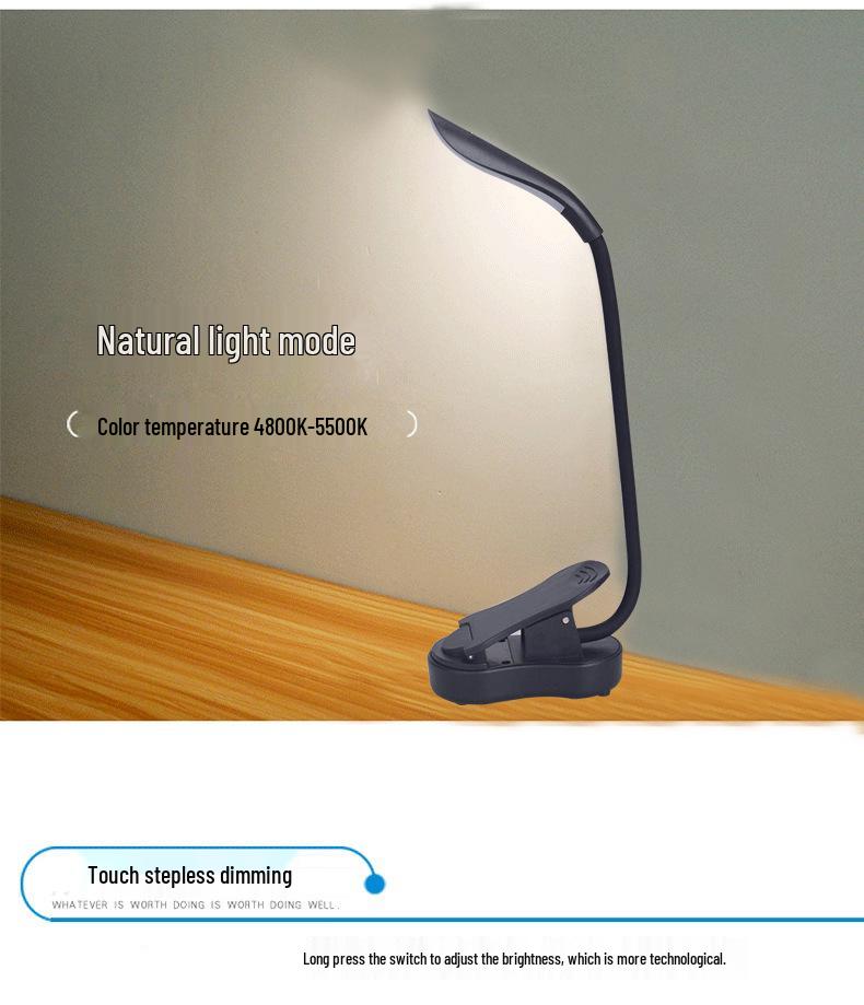LED USB Rechargeable Portable Book Clip Lamp - Eye Protection Reading and Study Light
