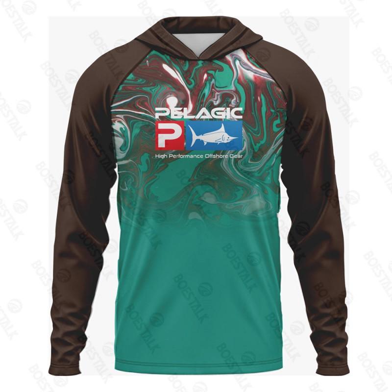 Chemise de pêche pour homme à séchage rapide, protection UV, avec capuche, légère, manches longues, pour l'extérieur, été, cyclisme, sports
