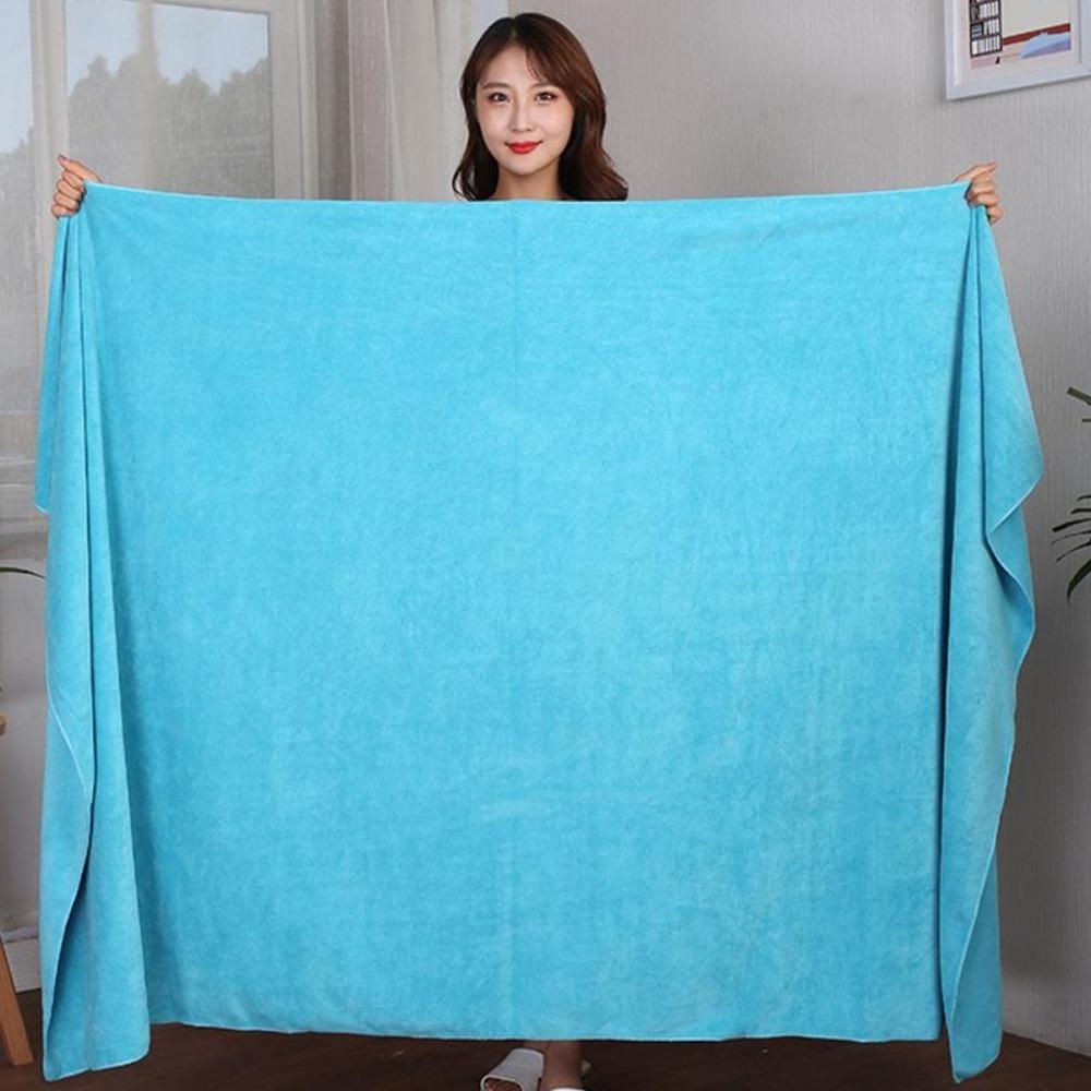 

Надвеликий рушник для ванни з мікрофібри, суперабсорбуючий, швидковисихаючий м який готельний рушник для салону краси, сауни, спорту 100X200cm озеро синього кольору