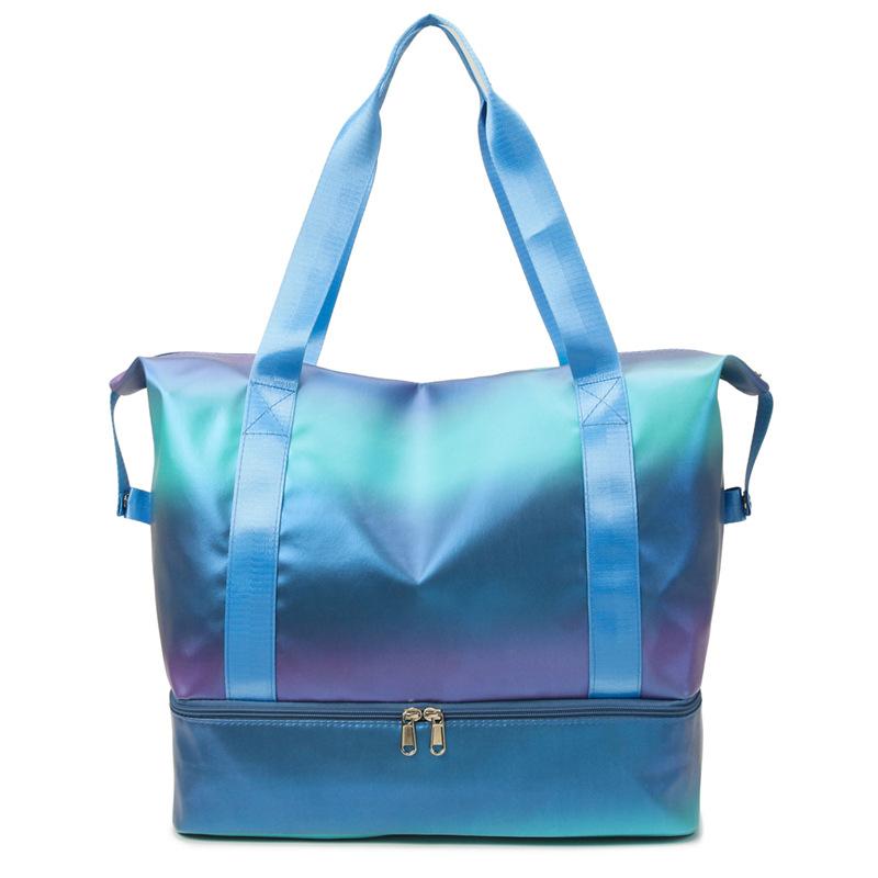 Fashion colorful portable swimming fitness bag dry and wet belt shoe compartment duffel bag moving storage bag maternity bag
