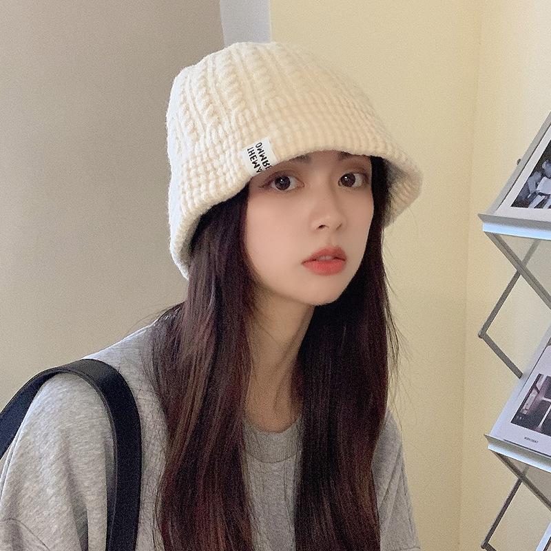 Knitted Fisherman Hat Korean Fashion Versatile Woolen Hat Korean Style Warm Ear Protection Small Basin Hat Showing Face