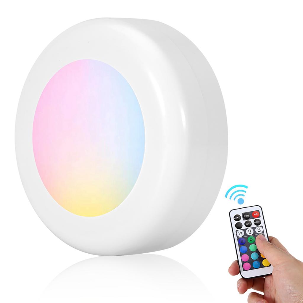 Wireless LED Puck Light RGB 12 Colors Dimmable Night Hall Lamp