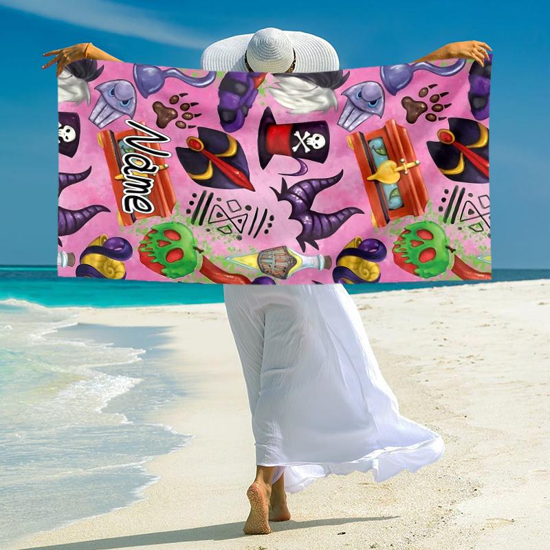 Personalized Dark Magic Dragon Art Beach Towel Microfiber Beach Towel Thin Absorbent for Beach Swimming Yoga Bath Sports. 0910287