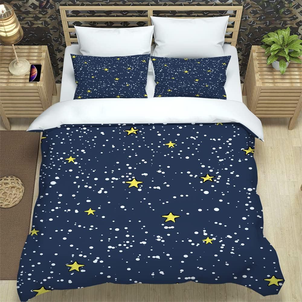 Universe Planets Decor Duvet Cover, Outer Space Theme Comforter Cover Teens Kids Starry Sky Series Quilt Cover Soft Bed Cover