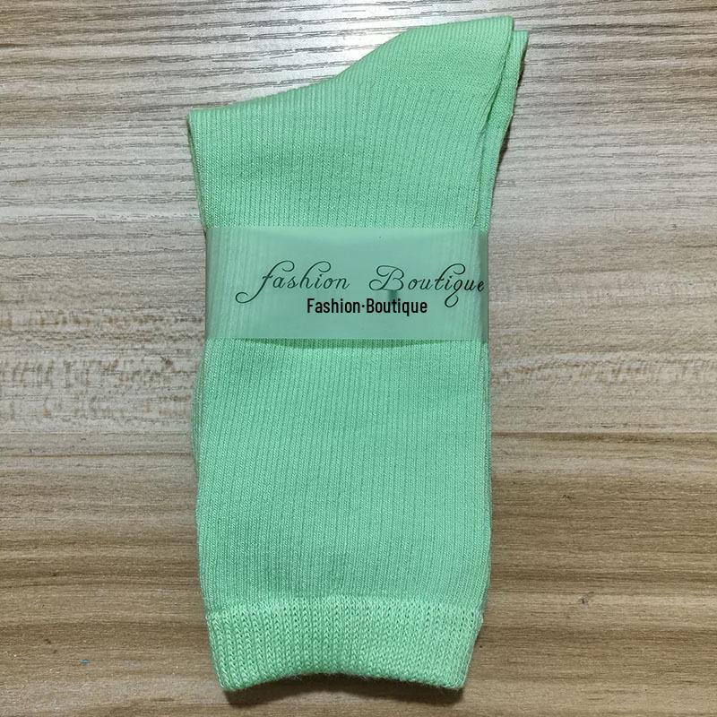 Women's 2025 Dopamine Dance Socks: Colorful, Scrunched Cotton Mid-Calf Socks for All Seasons