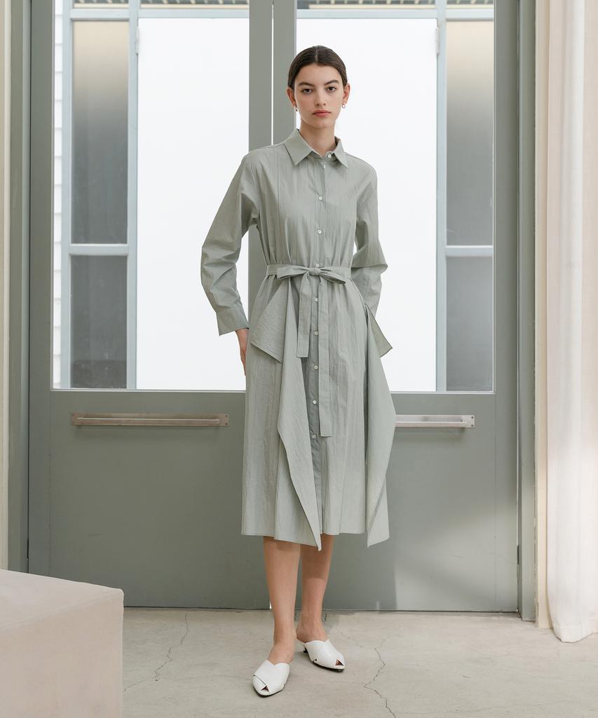 YOUNESS Pastel Green Shirt Dress