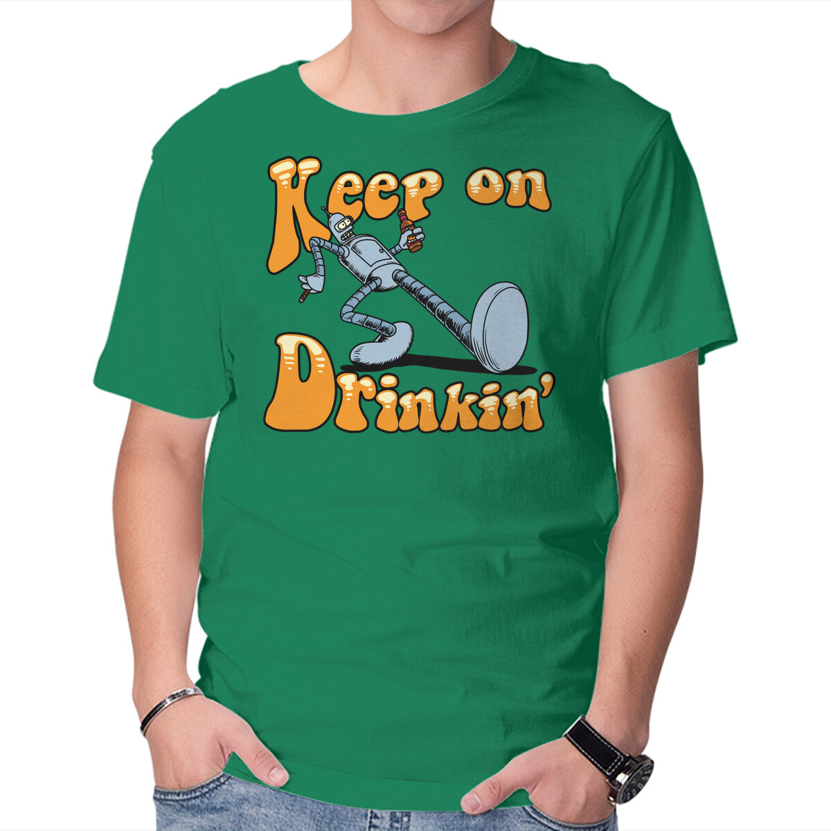 Unisex Crew Neck T-Shirt Keep On Drinkin Graphic Short Sleeve Casual Tee XXL
