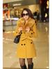 2021 Autumn/Winter Women's Wool Coat with Multi-button Design.