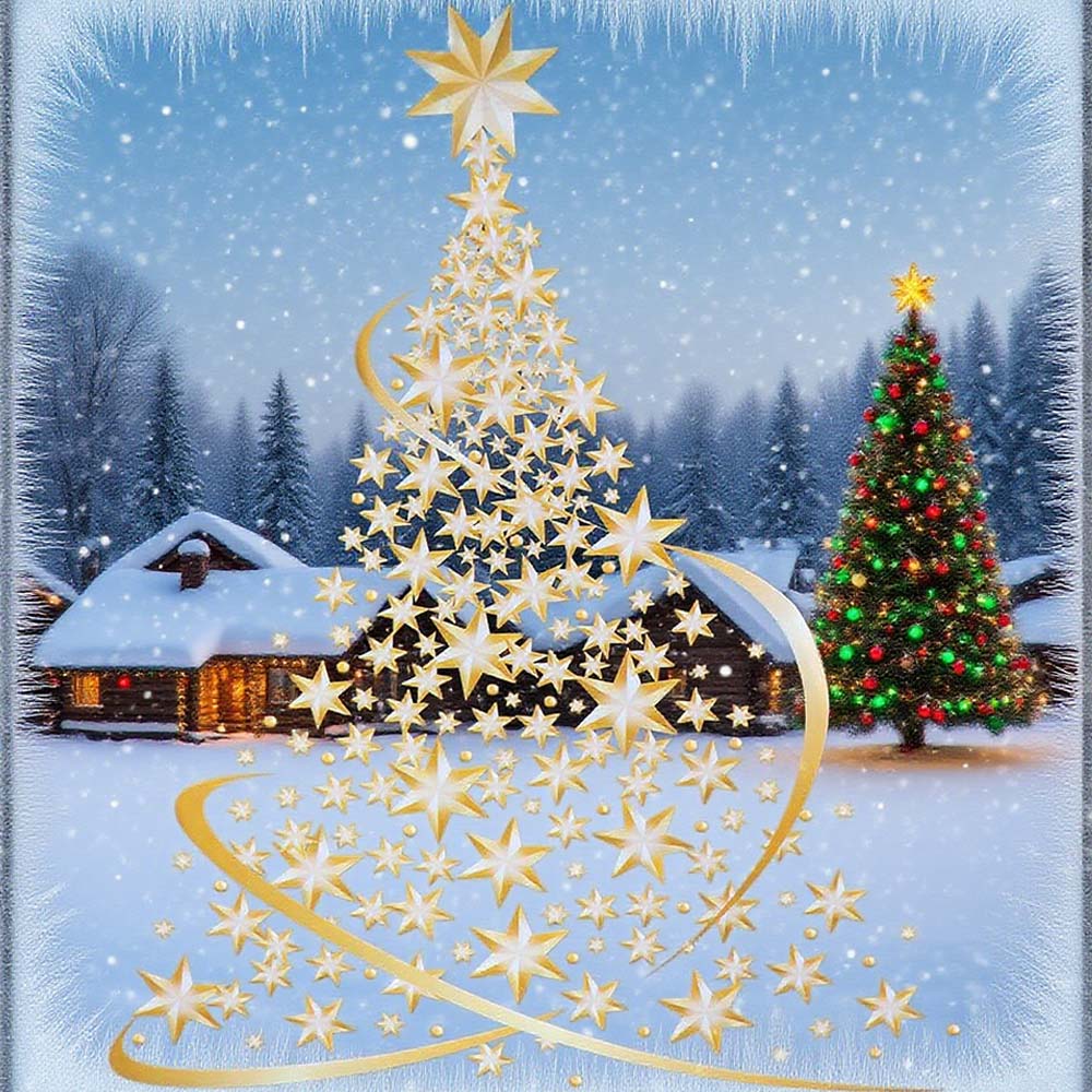 Home Decoration Large Christmas Tree Window Stickers Golden Removable Xmas Decals Creative Waterproof Wallpaper Glass