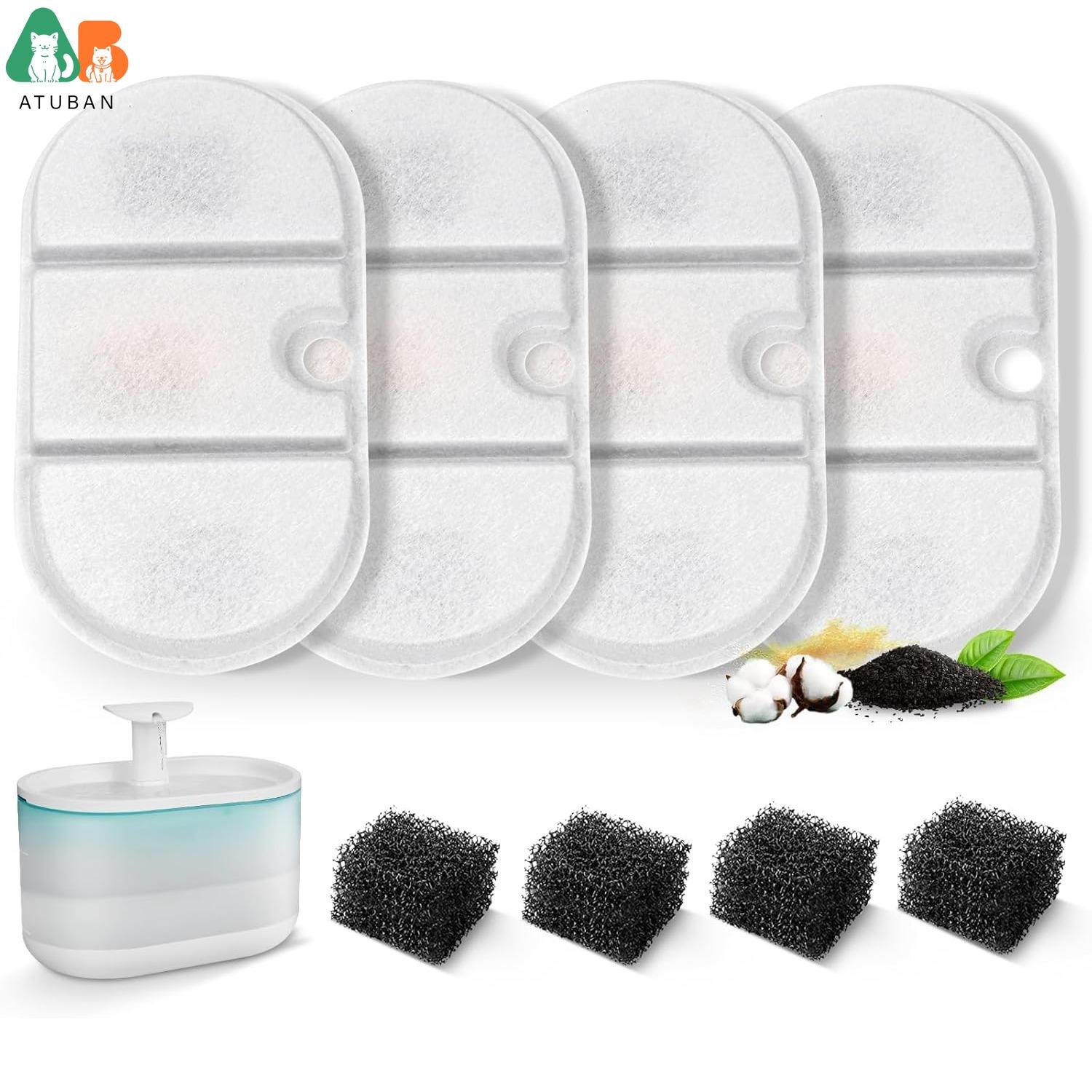 

Запасні фільтри для фонтанчика для котів ATUBAN, сумісні з PETLIBRO Capsule Pet Fountain, 2,1 л, надтихий диспенсер, без BPA