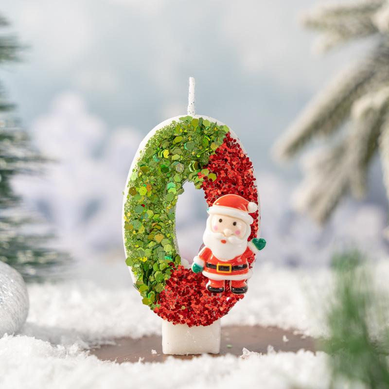 Innovative Santa Claus Number Candle 0-9 Handmade DIY Decoration Christmas Atmosphere Products