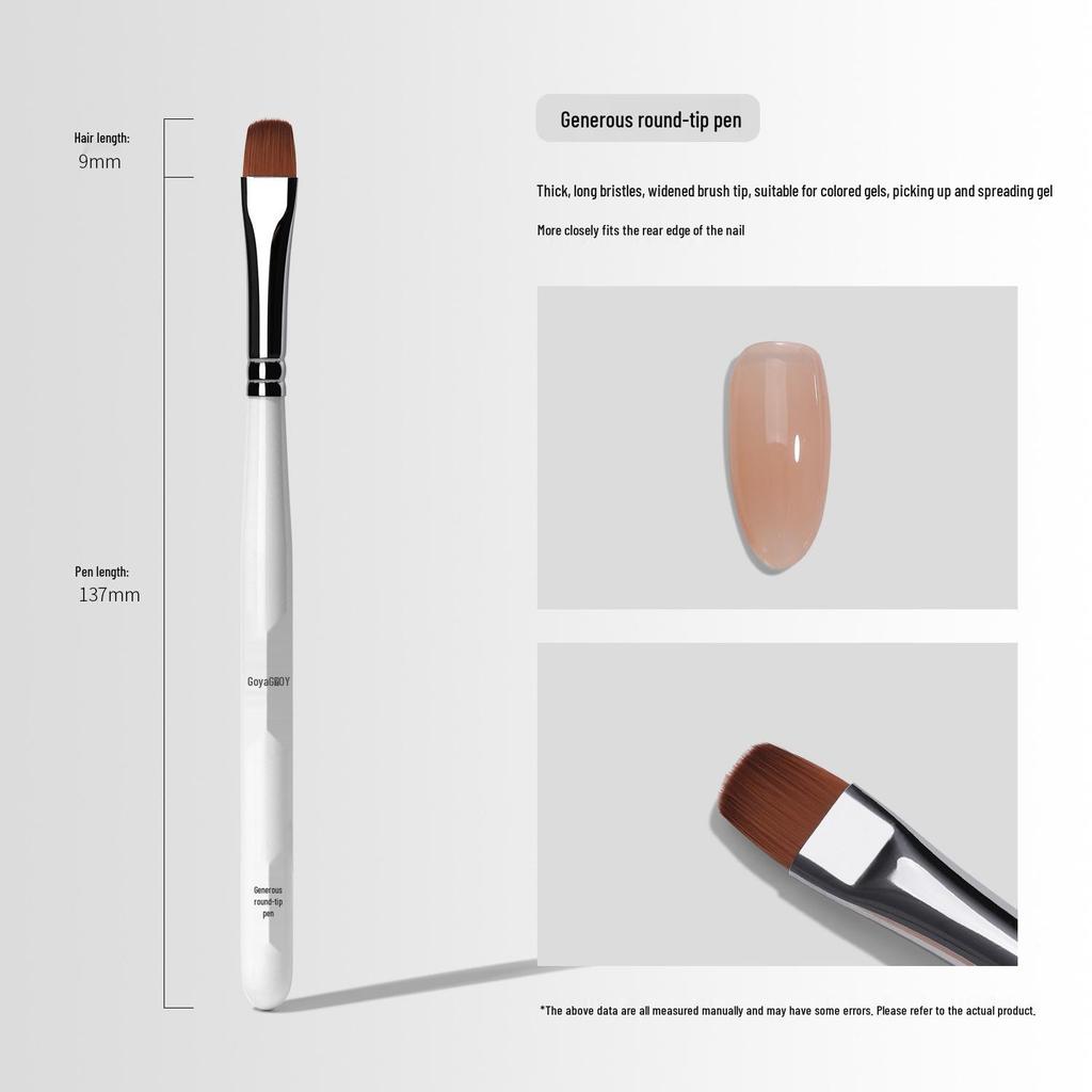 Goya Multi-functional Nail Art Brush Set with Generous Round Head & Sponge Buffer