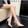 New Chinese Style Embroidered High Heels Women's 2025 Spring and Summer New French Hollow One-word Buckle Pointed Thin Heel Shoes