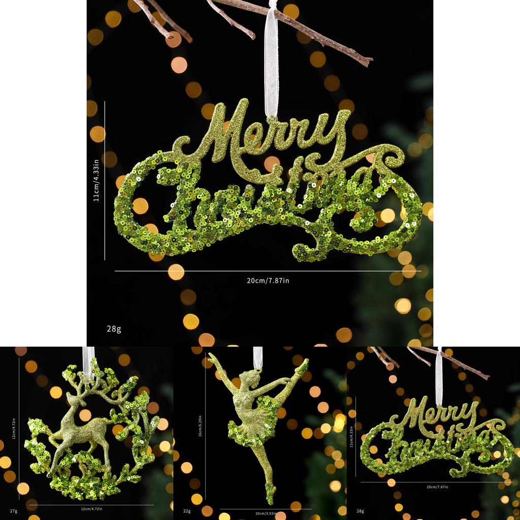 Christmas Tree Scene Decor With Glitter Snowflake Ornaments And Acrylic Material For Holiday Celebrations
