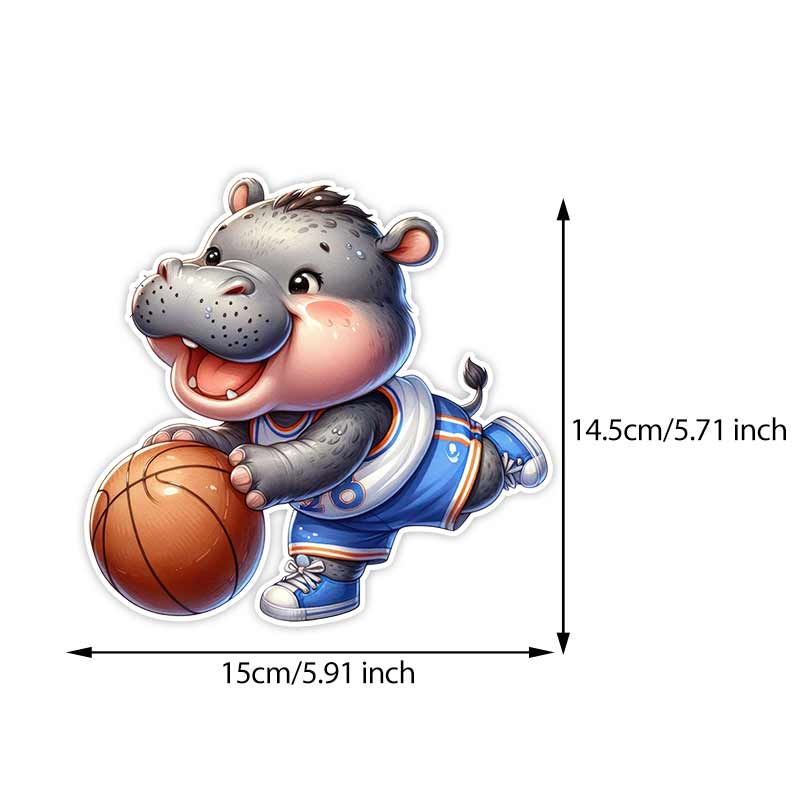 Car Sticker Animal Playing Basketball Waterproof Vinyl Decals Auto Body Window Bumper Decor Motorcycle Helmet Stickers TM217