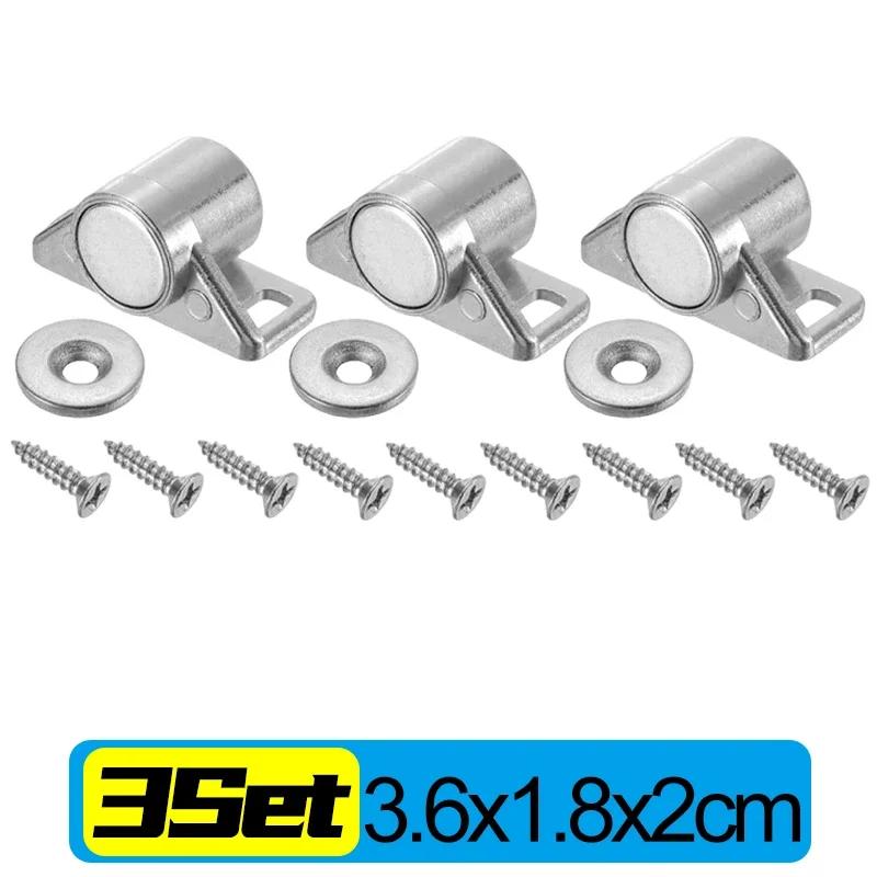 12-1Sets Magnet Cabinet Door Catch Powerful Alloy Cupboard Wardrobe Drawer Magnetic Latches Closer Door Stops Furniture Hardware