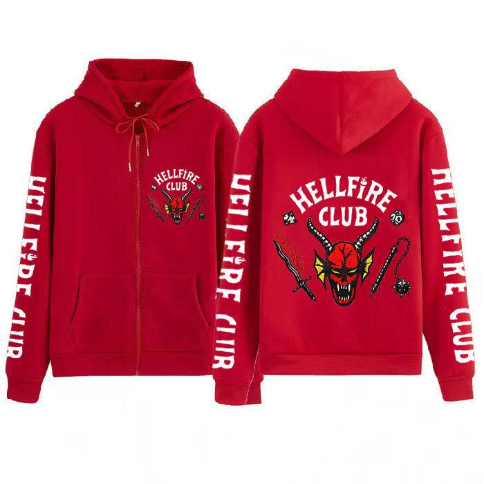 Взрослые Женщины Мужчины Принт Незнакомца Свободная Куртка Пальто на Молнии с Длинными Рукавами S 2080₽