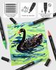 JusArt Acryl Marker Verf Markers met Kwastpunten Fijn en Fijn Acryl Kunst Geschikt voor en Metallic Cadeau Idee Pennen, 60-Kleuren Set, (Beide punten),