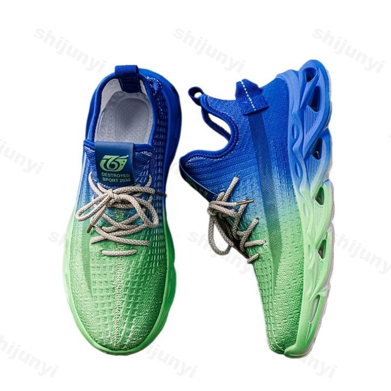 Fashion Men Fashion Trend Shoes Summer Mesh 2025 New Fly Weave Sports Casual Shoes Gradient Candy Color Design Outdoor Running Sneakers