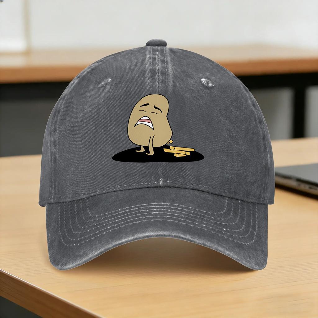 Washed Baseball Cap Potato makes fries Summer Trucker Hat For Unisex Women Casual Hunting Camping Sun Baseball Caps