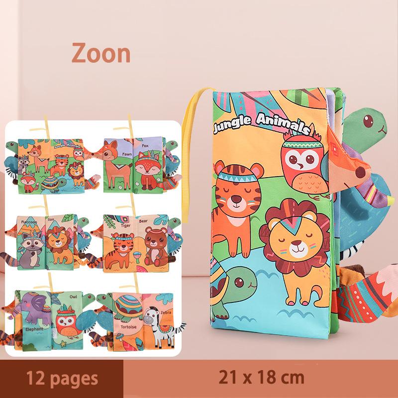 Baby Books Montessori Toys Waterproof  Soft Cloth Books 3D Animal Cognitive Infant Early Learning Educational Fabric Books Toys