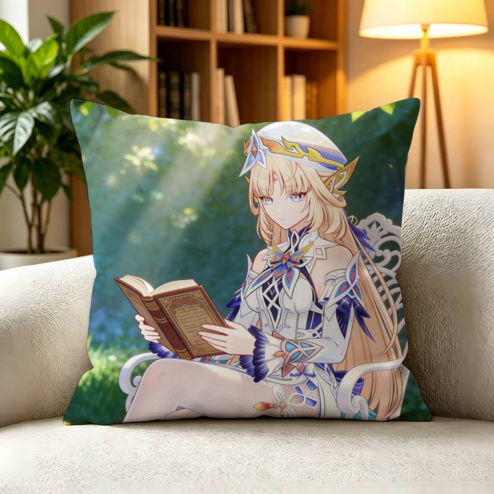 GGenshin Impact Nicole Reeyn Hexenzirkel Mage Square DoubleSided printed Pillow Case Bedroom Bedside Pillow Sofa Cushion Cover
