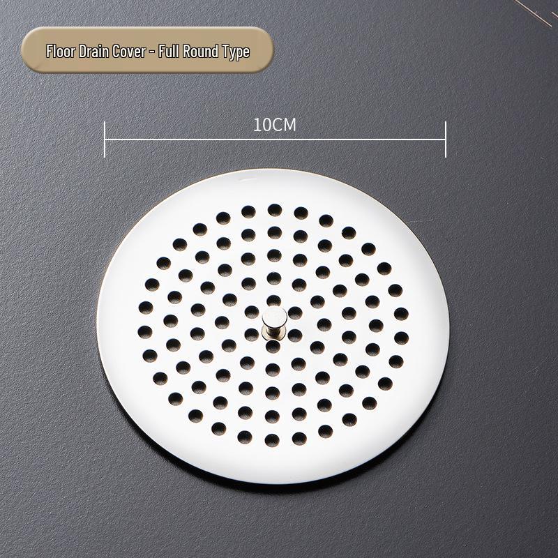 Stainless Steel Round Floor Drain Cover with Anti-Hair Filter and Handle for Hotel Bathrooms