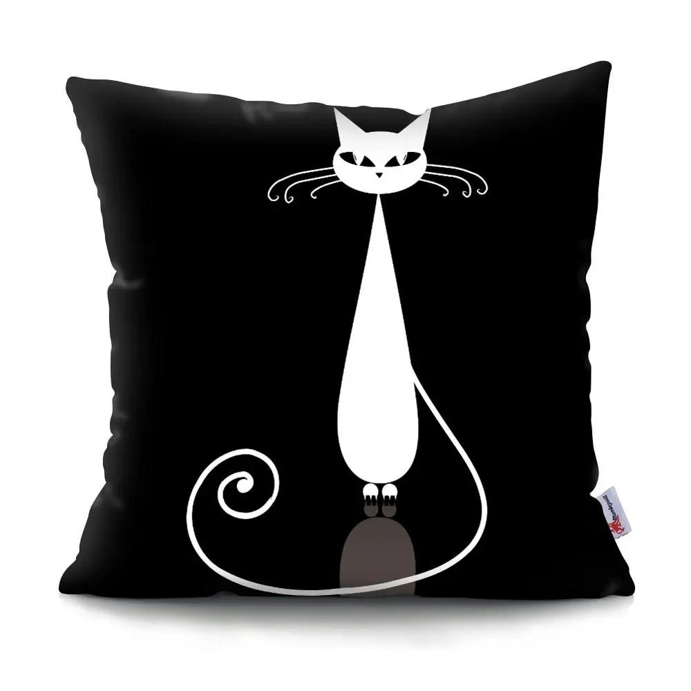 Black Cat Cushion Cover Pet  Sofa Bedroom Decoration Pillowcase Pattern   Case