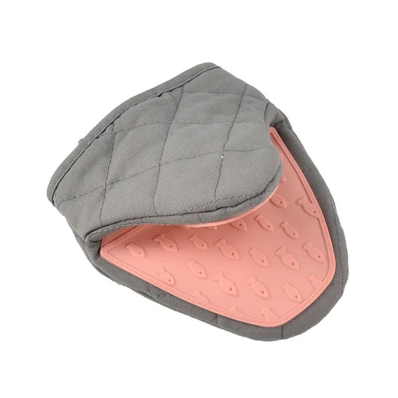 1pcs Silicone Anti-hot Clamp Oven Gloves High Temperature Oven Gloves Oven Microwave Oven Handheld Warm Glove Clamp Kitchen