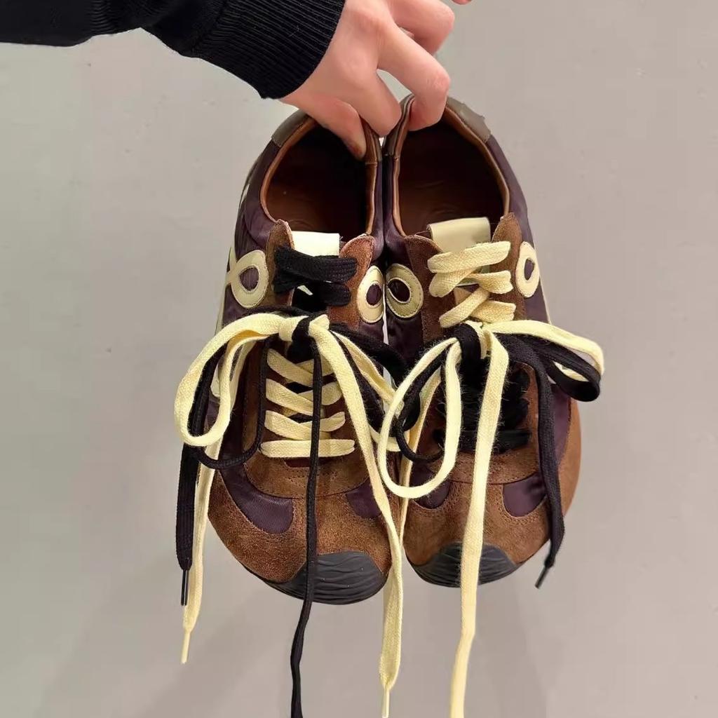 Lan Cabinet Spring 2025 New Retro Dexun Shoes Brown Casual Flat Forrest Gump Sneakers Women