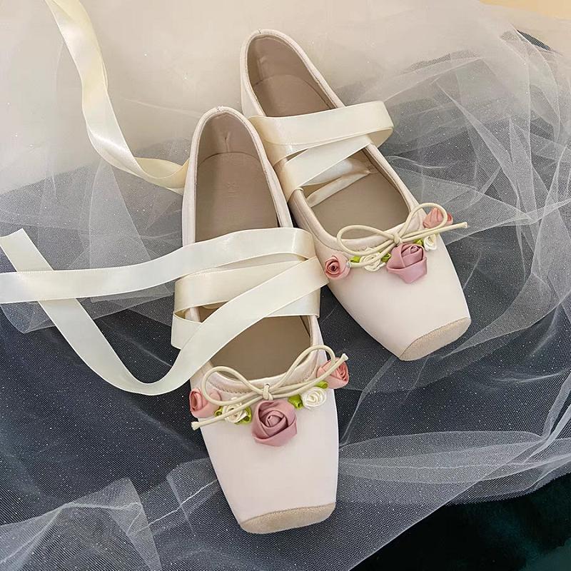 Fashion Women's Ballet Flats Shoes Woman Spring Summer 2024 Casual Barefoot Pink Fashion Elegant Sweet Socofy Ballerina Party on Offer