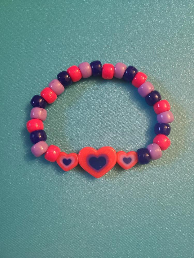 Радужный браслет Kandi Pride Ручной работы из бусин Эластичный браслет для фестиваля и вечеринки