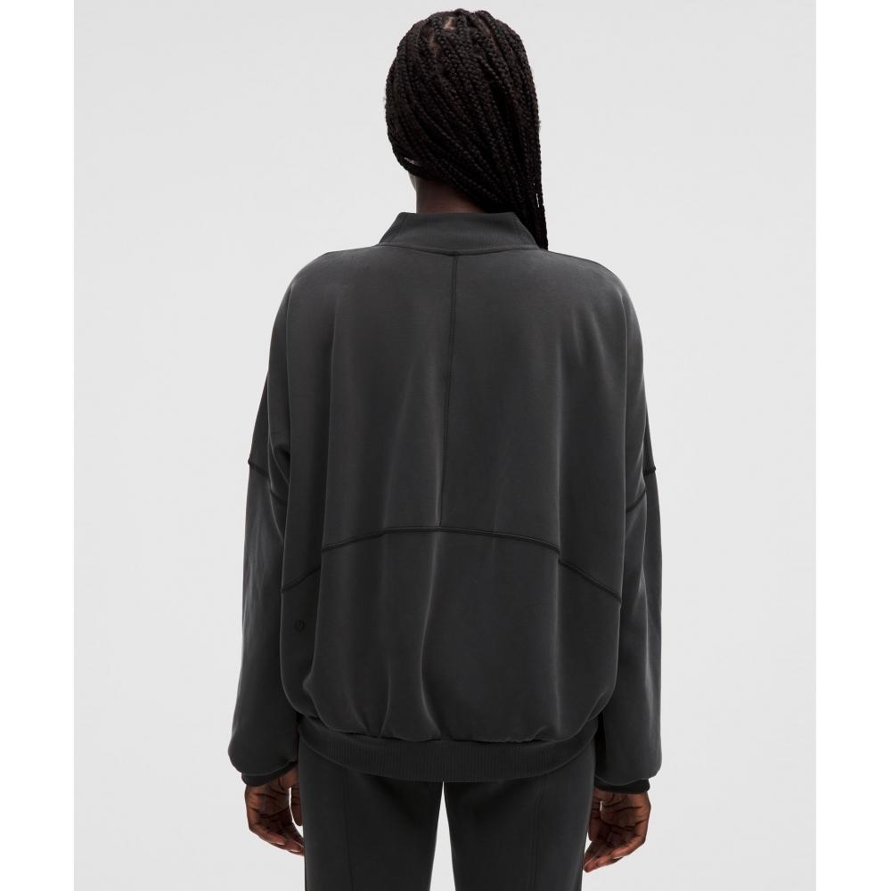 Lululemon Brushed Softstreme Oversized Bomber Jacket Black