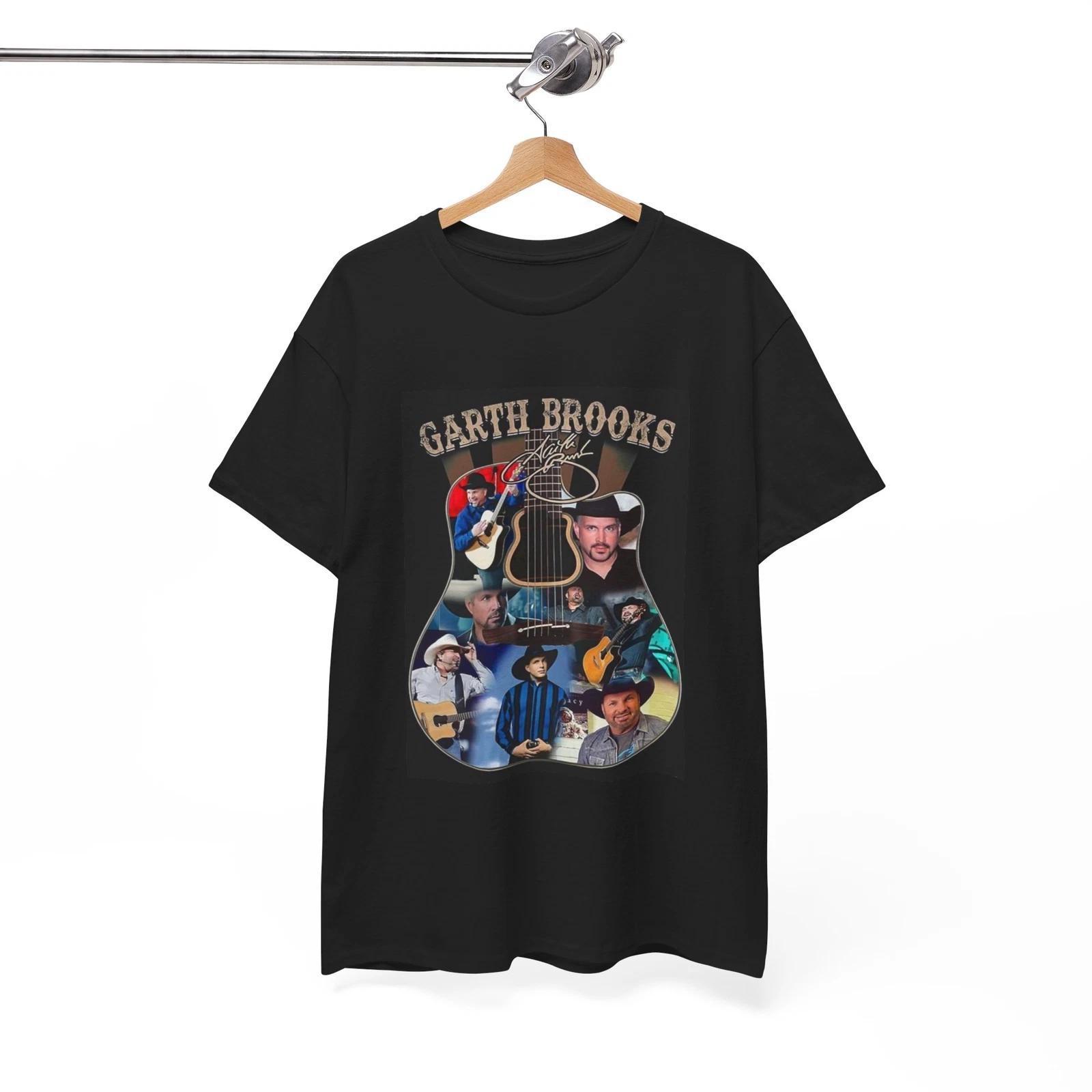Garth Brooks Tshirt Retro Country Short Sleeve Unisex Heavy Guitar 4XL