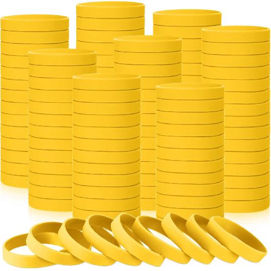 Liliful 50 Pcs Plain Silicone Rubber Bracelets Elastic Rubber Wristbands Blank Colored Bracelet Sports Bands for Stretch Wristband Wrist Bands for