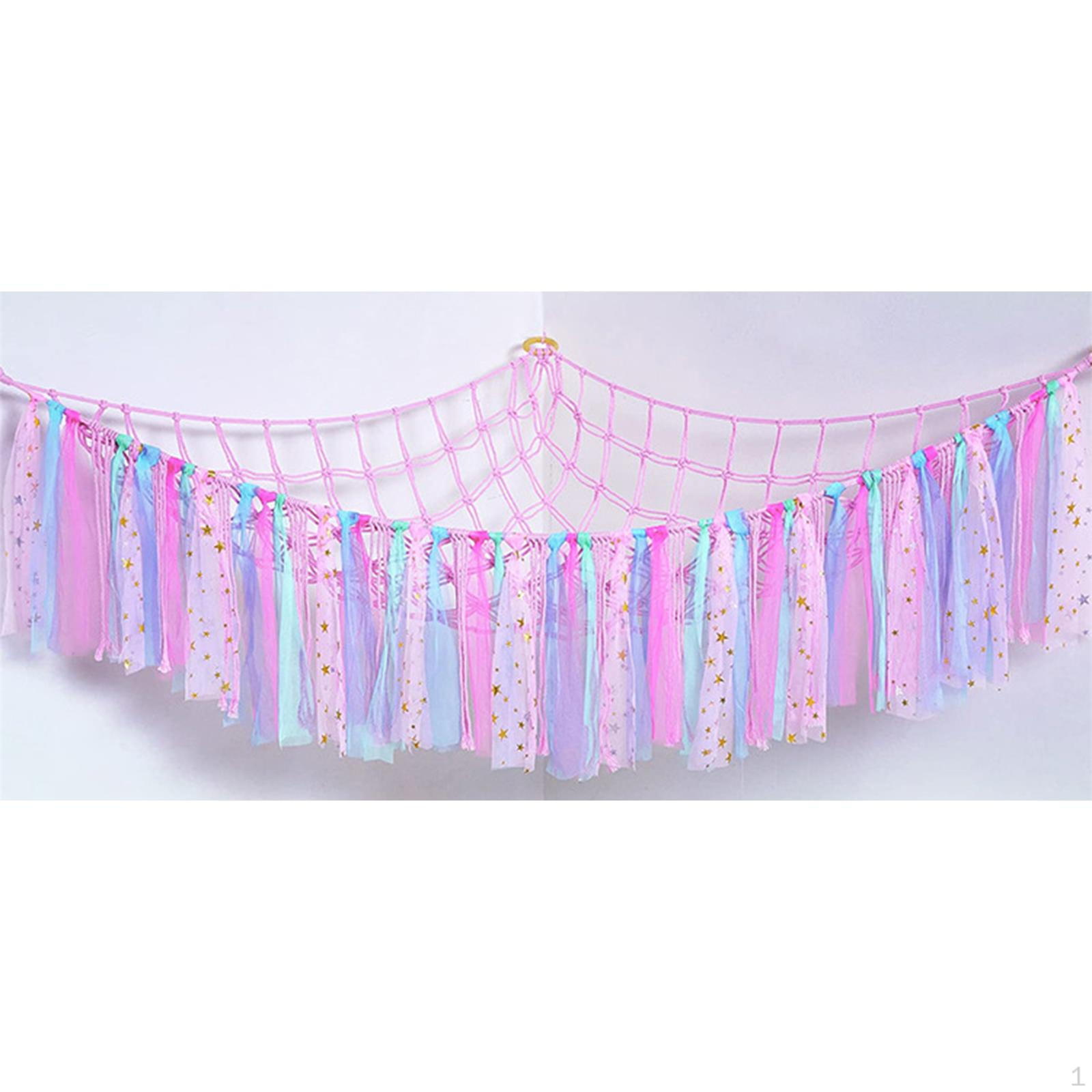 

Boho Macrame Toy Hammock for Stuffed Animals and Plush Toys, Soft Net Storage, Corner Hanging