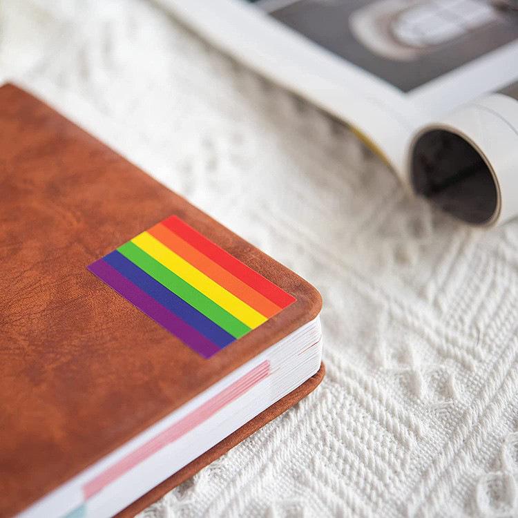 Rechteckiger Regenbogen-Valentinstag-Aufkleber