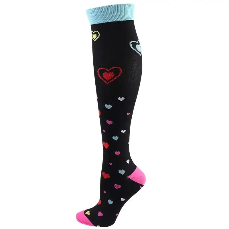 1Pair Snug Support Stockings For Compression Wear Cooling Running Cycling Pressure Soccer Adult Sock Korean Edition Network Pressure Socks