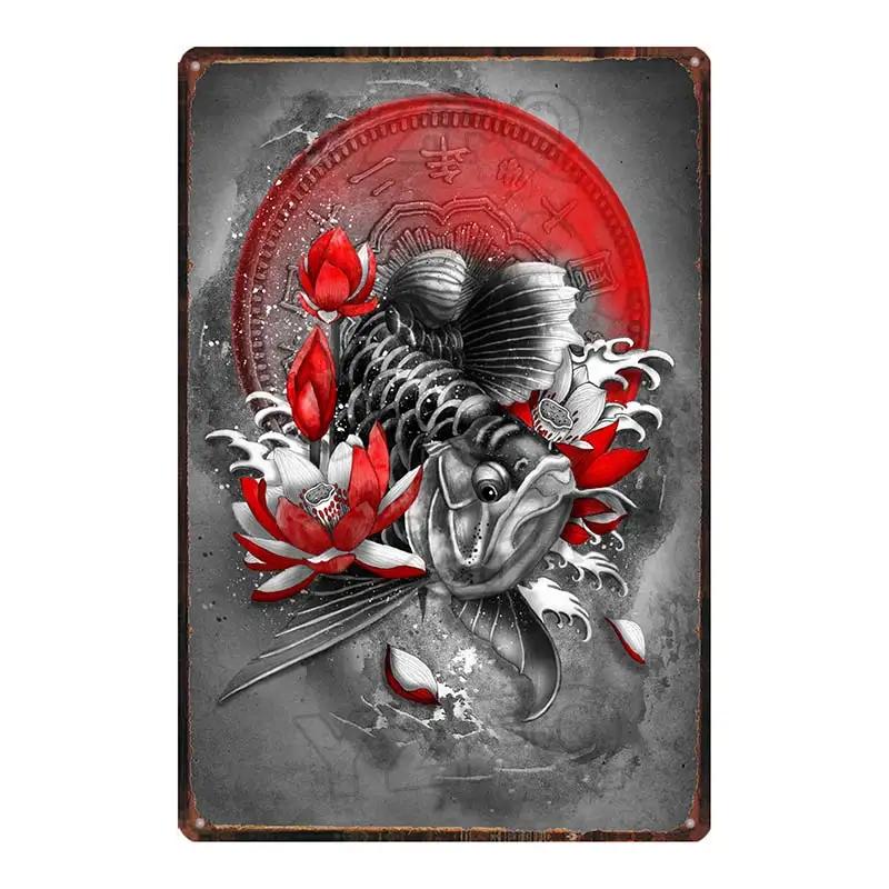 YZFQ Japanese Art Plaque Metal Vintage Tin Sign For Travel Souvenir Wall Bar Art Restaurant Home Decor 30X20CM DU-6524A