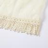 Women's French Puff Sleeve Embroidered Tassel Dress